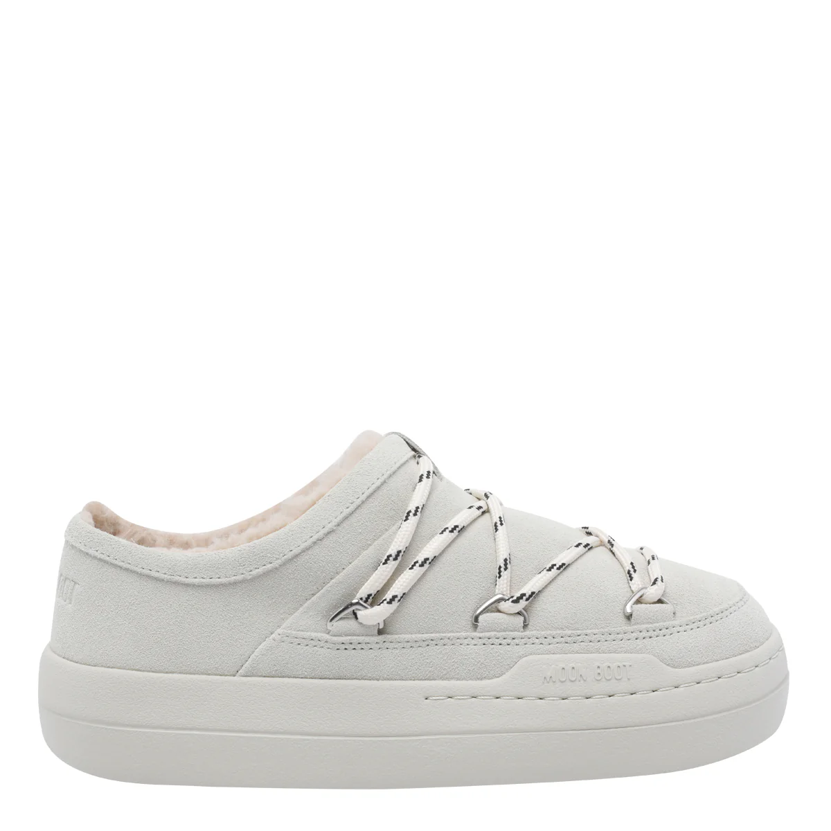 Moon Boot Sandals White Calf Leather/rubber Sole