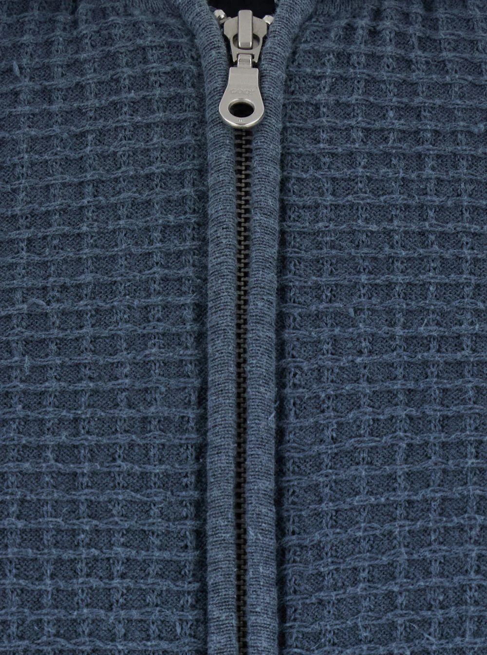 Coor Blue Hooded Sweatshirt With Honeycomb Knit Design In Cotton Man Blu Sweatshirts