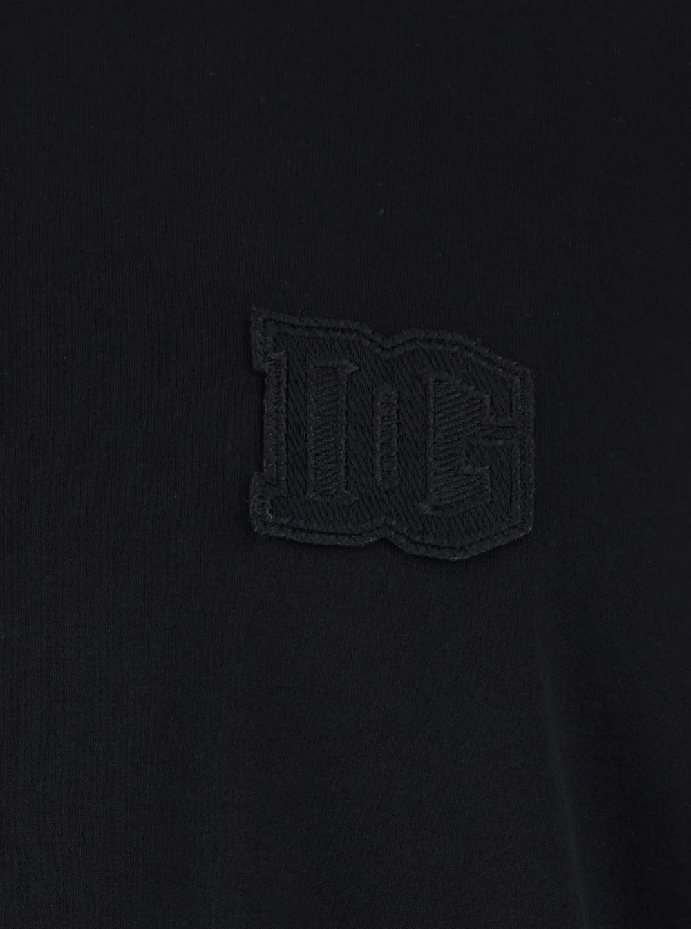 Dolce & Gabbana Black Crew neck T-Shirt with Logo on the Front in Cotton for Men Tshirts And Polo Shirts