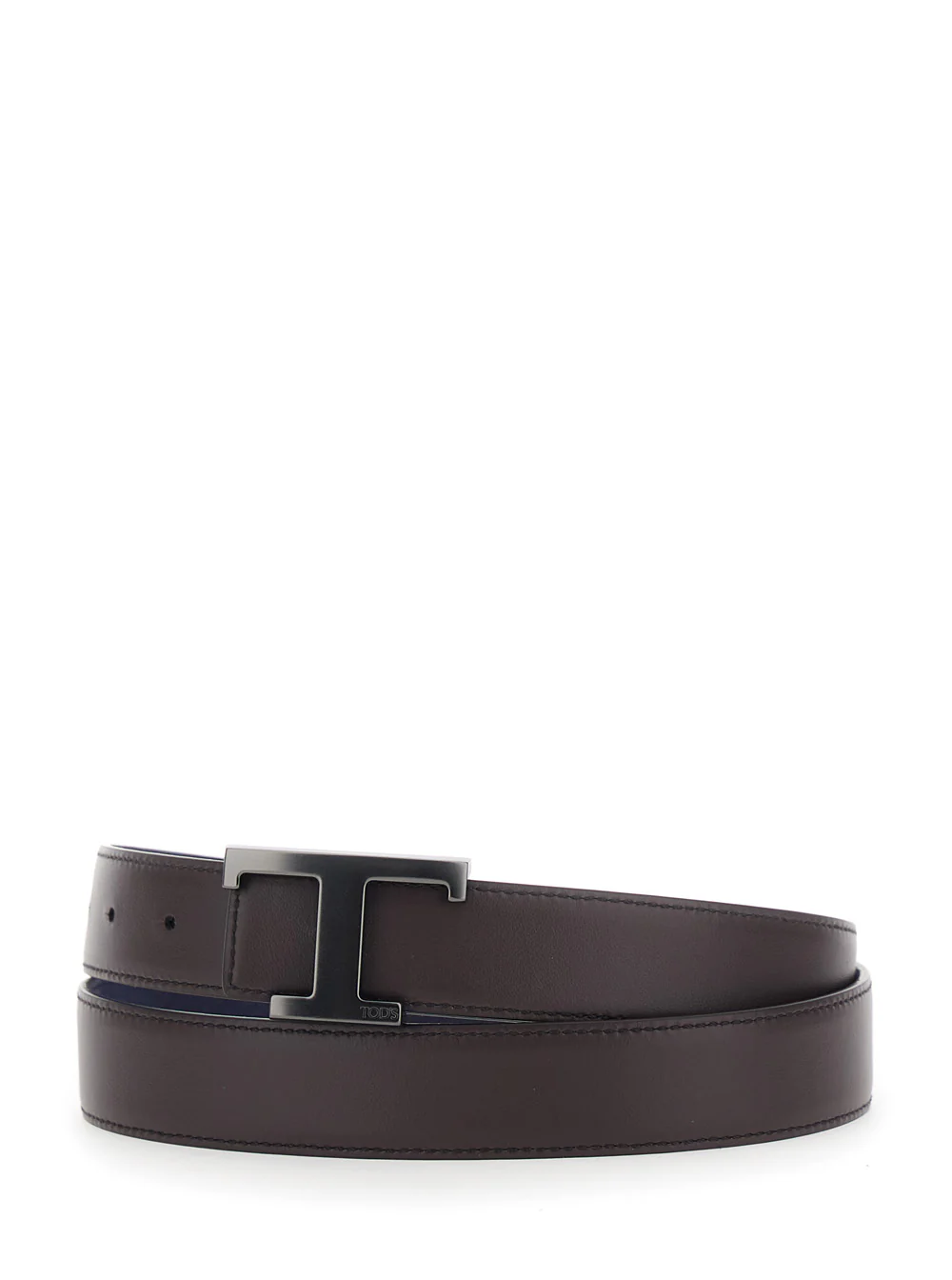 Tod's Reversible T Timeless Belt Blue Suede Unisex Blu