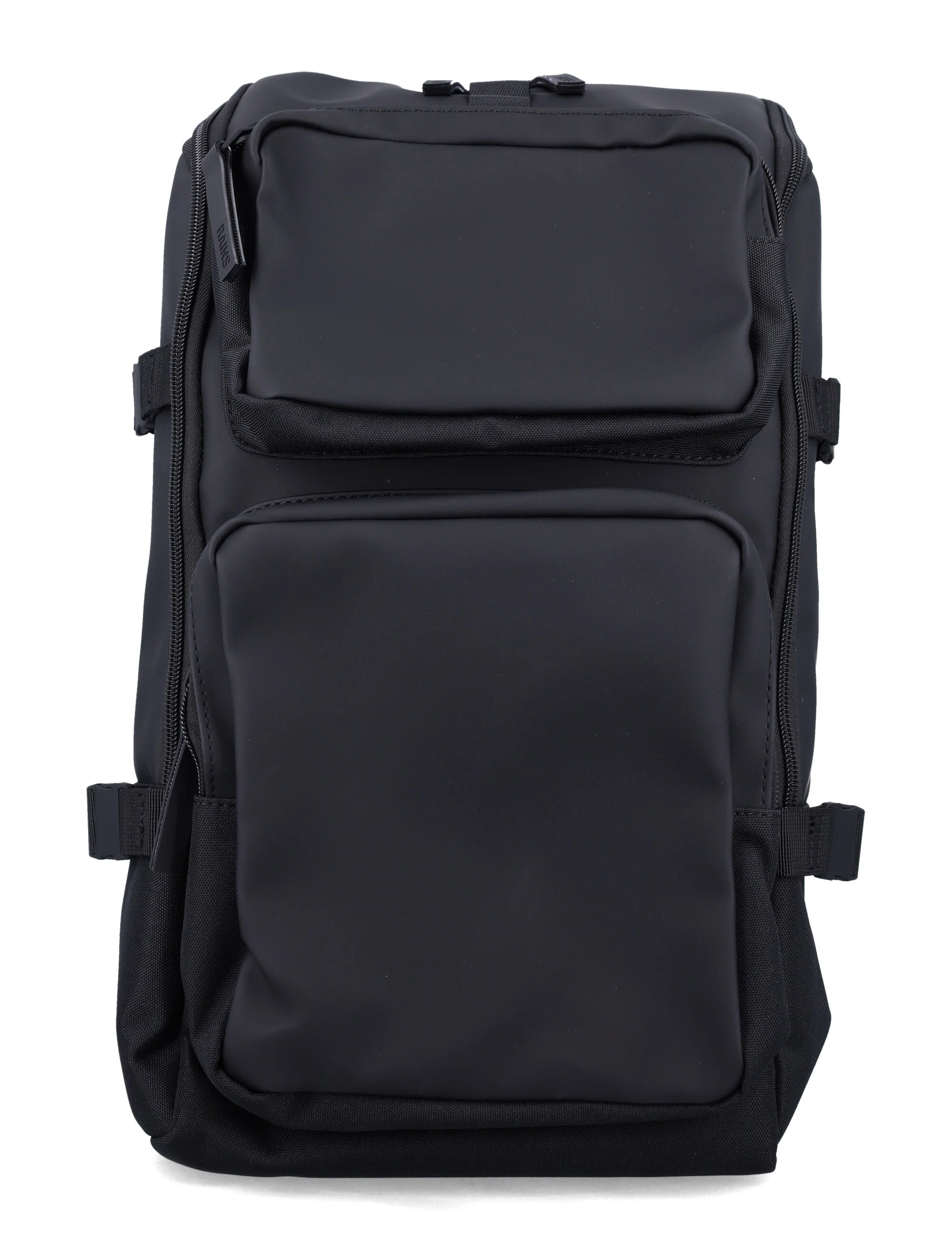 Rains Trail Cargo Waterproof Backpack Black Polyester Coating
