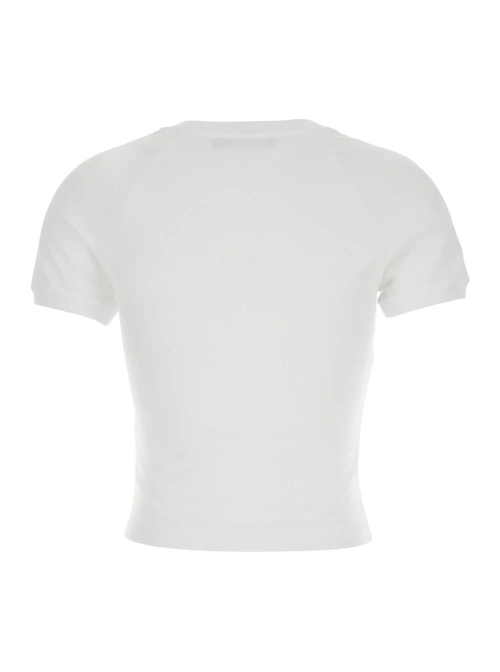 Dolce & Gabbana White Cotton Crew Neck T-Shirt with Bow and Logo on Front for Women Elastane Tshirts Polo Shirts