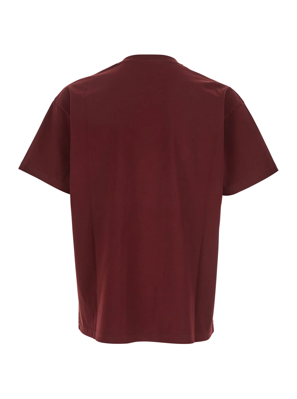 Givenchy Bordeaux T-Shirt with Logo Patch on Chest for Men Cotton Tshirts And Polo Shirts