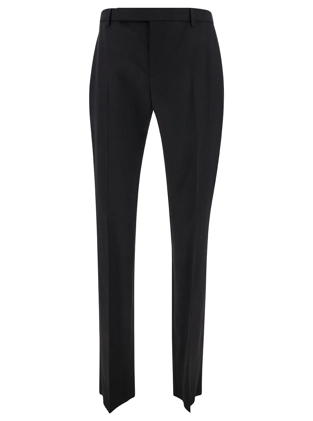 Saint Laurent Black Tailored Pants with Front Pinces in Wool Man Trousers