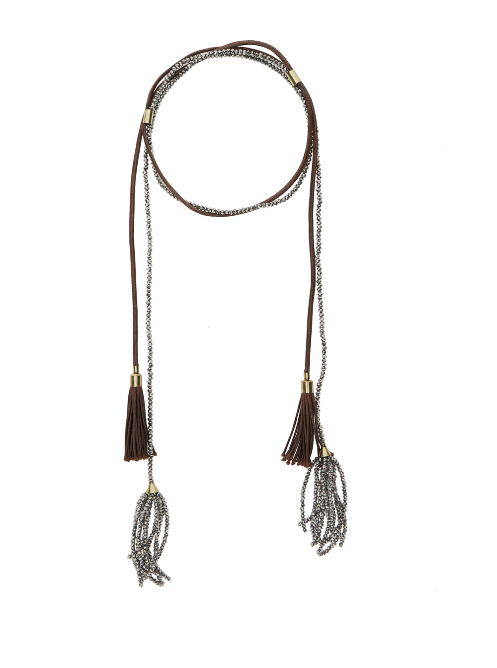 Antonelli Kurtis Necklace with Bead Decoration and Tassel Detail in Glass Blend for Women Metallic Necklaces