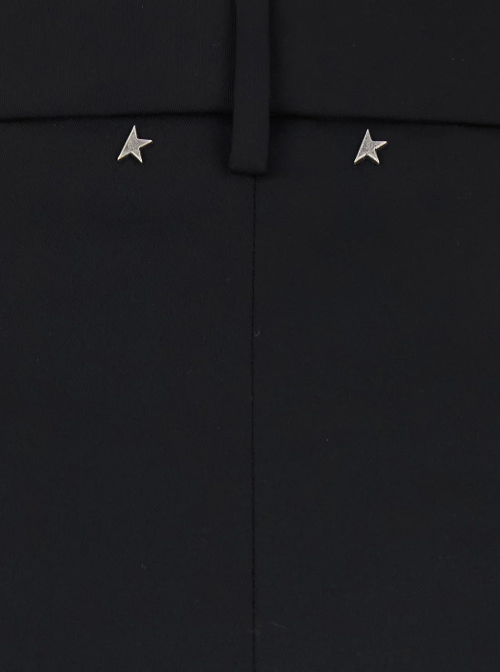 Golden Goose Black Wool and Satin Trousers with Button Closure Star Logo Detail on the Back for Men Virgin