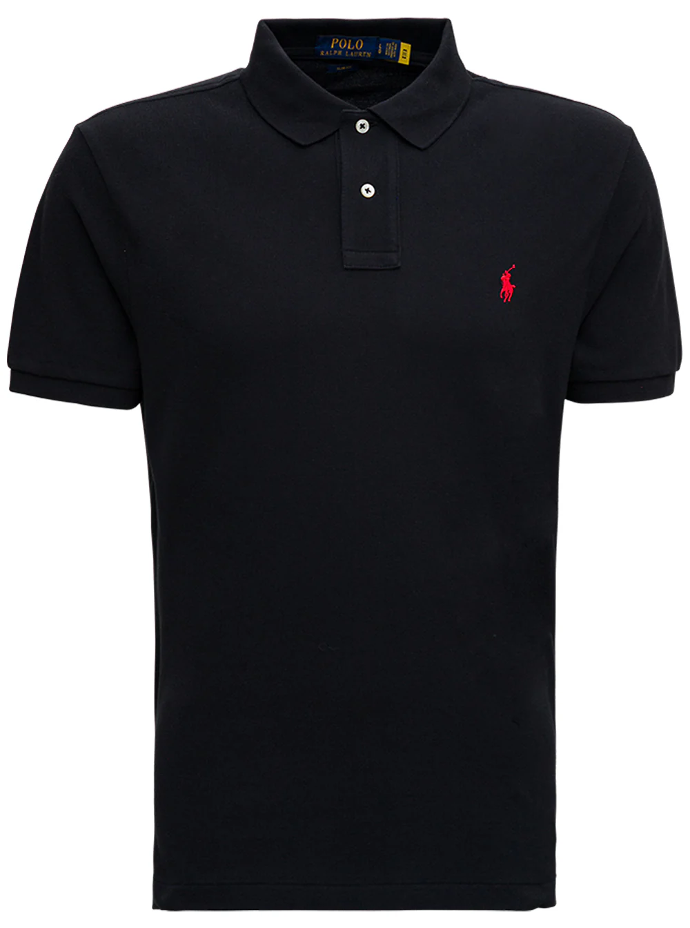 Polo Ralph Lauren Black Polo Shirt with classic collar and pony logo on the front in cotton for men Tshirts