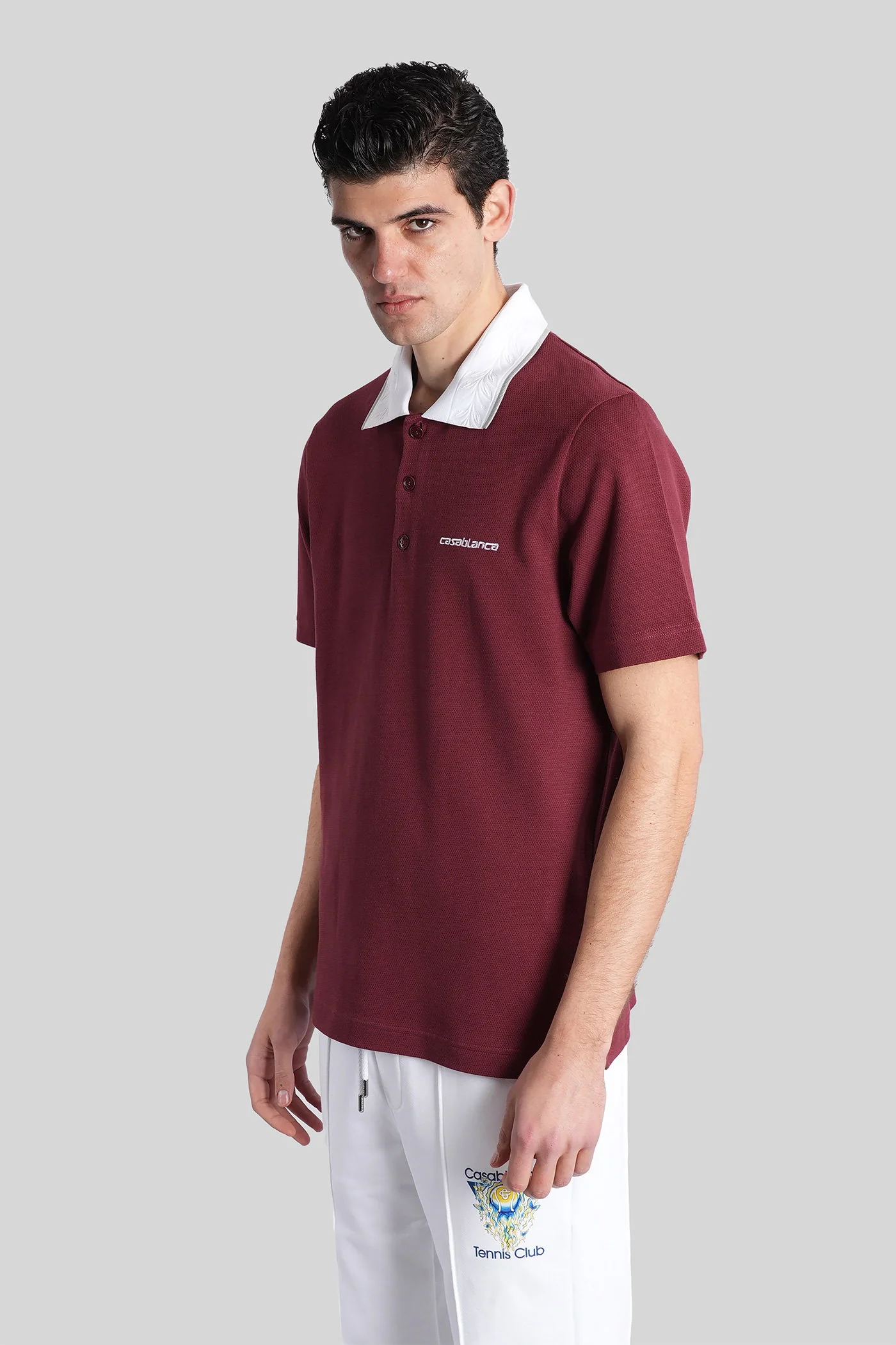 Casablanca Polo in bordeaux cotton Abbigliamento