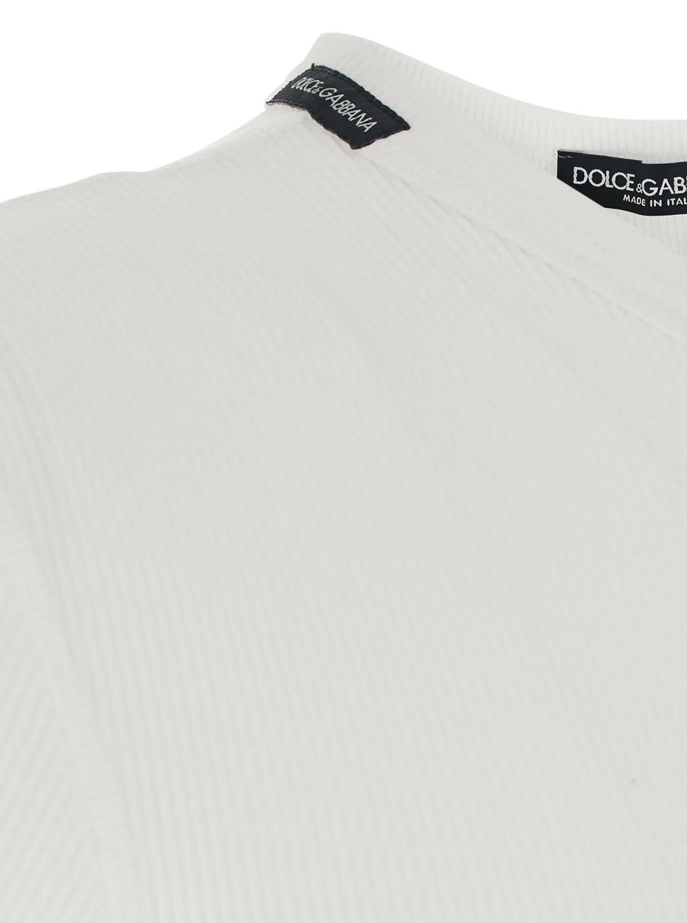 Dolce & Gabbana Serafino M-C Jersey White Tshirts And Polo Shirts