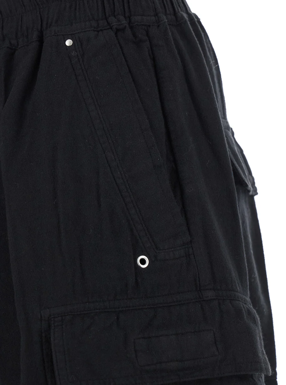 Drkshdw Cargo Belas Black Pants with Drawstring Waist and Pockets in Cotton Man Trousers