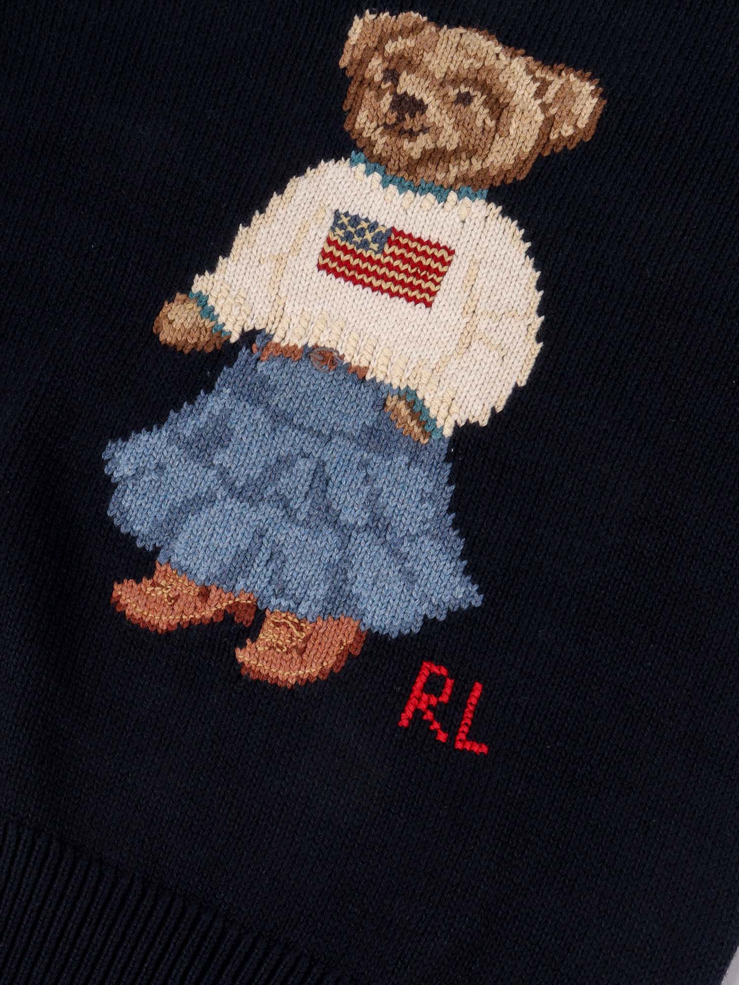 Polo Ralph Lauren ICONIC BEAR-TOPS-SWEATER Blue Cotton Crewneck