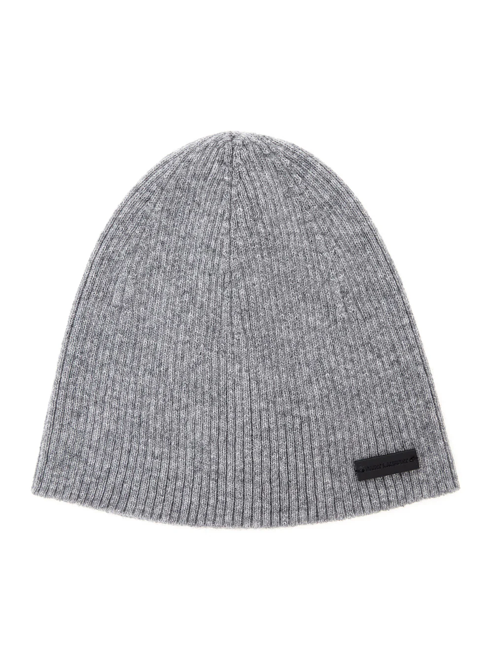 Saint Laurent Grye Beanie with Logo Patch in Cashmere Man Grey Hats And Gloves