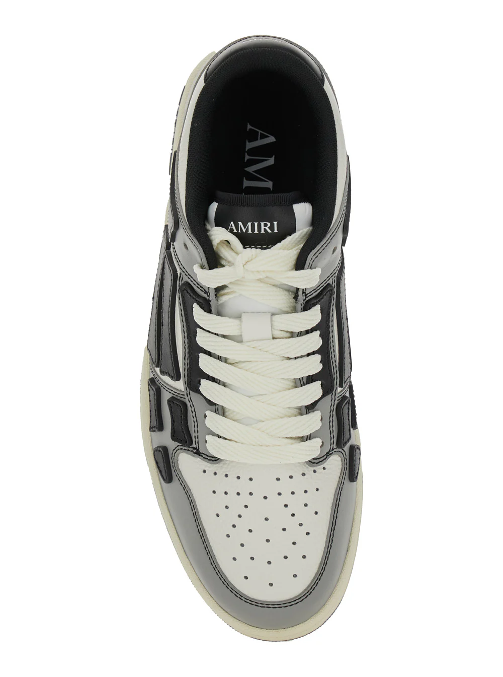Amiri Skel Top Low Grey Sneakers with Logo Patch on the Tongue and Contrasting Details Side in Leather for Men Cow