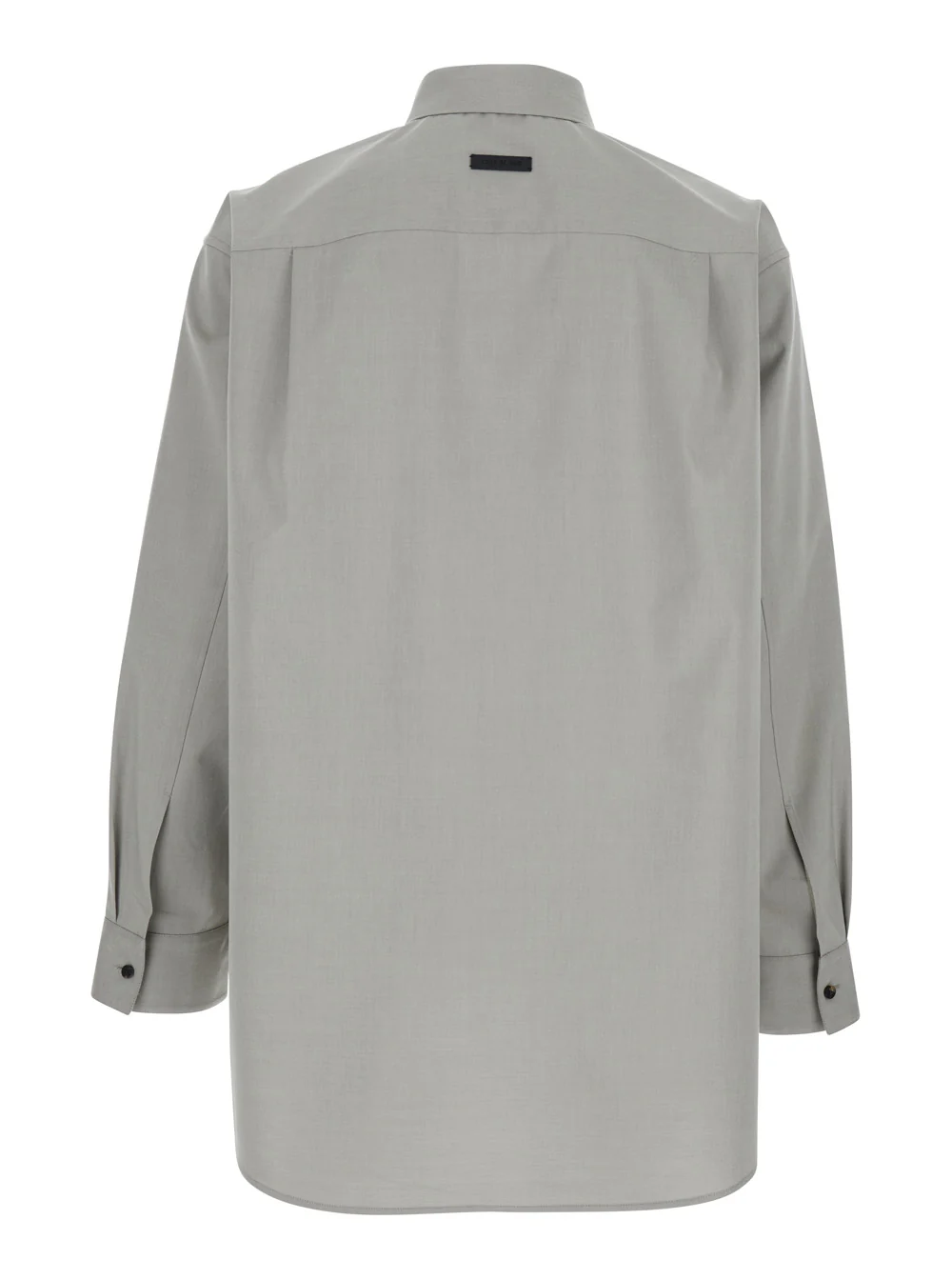 Fear Of God Grey Shirt with Classic Collar and Logo Patch on the Rear in Cotton Wool Blend Man Virgin Elastane Blouses