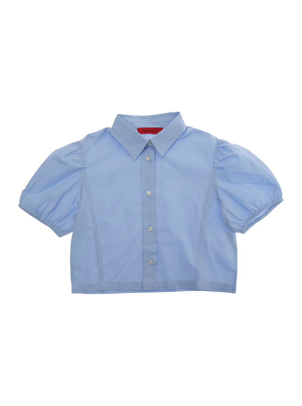 Max&Co Kids Shirt MX0333MX077MAXC17FMX804 Blue with Long Sleeves and Classic Collar in Cotton for Women Light Blouses