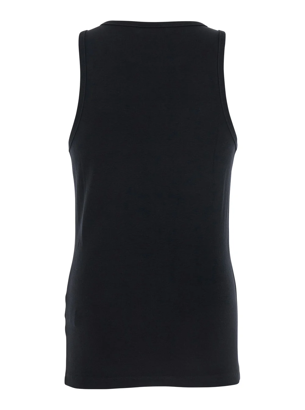 44 Label Group TANKTOP - Black Sleeveless Crew Neck Top with Front Embroidery in Cotton for Women Elastane Tops