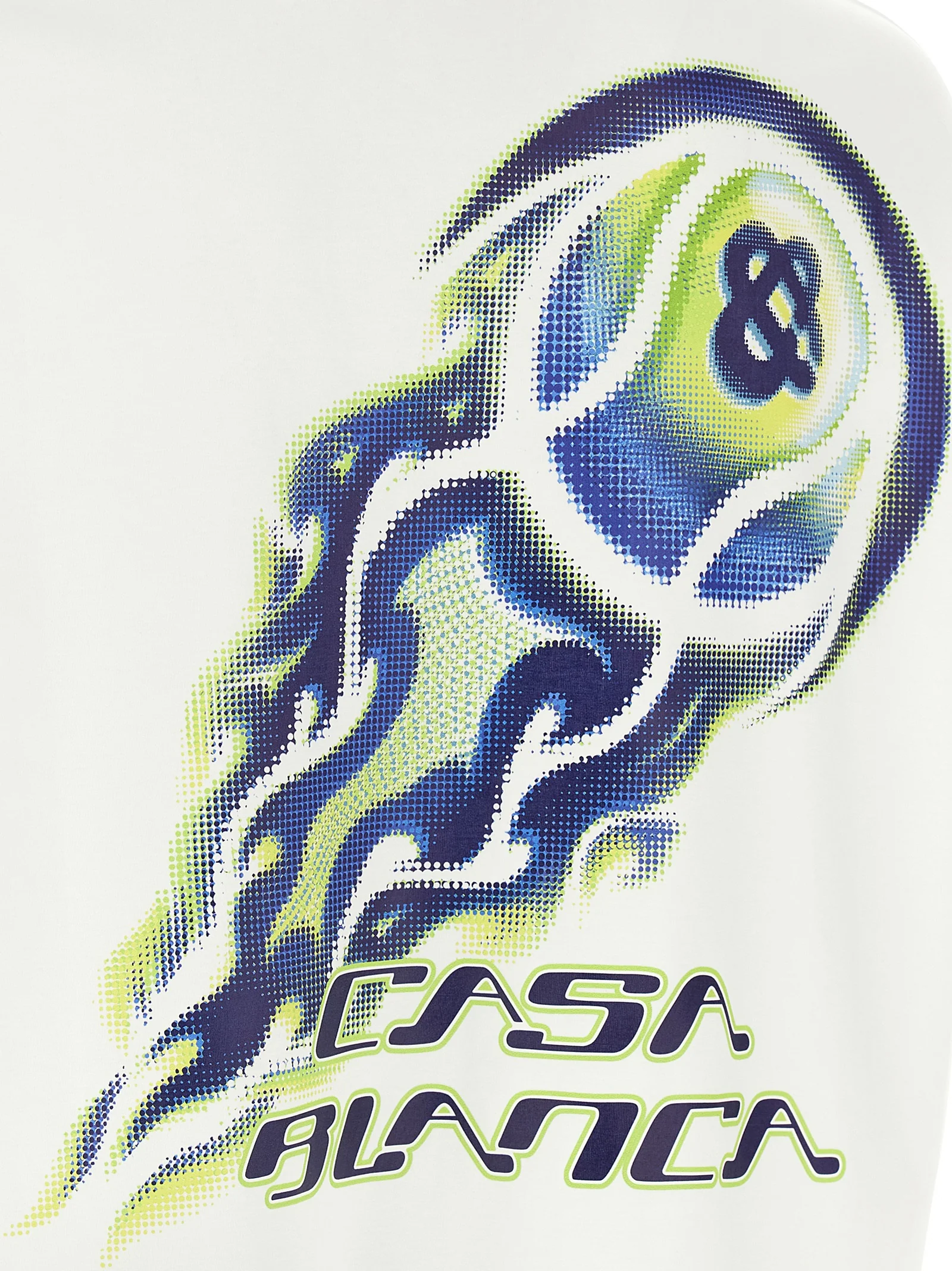 Casablanca Flaming Tennis Ball T-shirt White Cotton