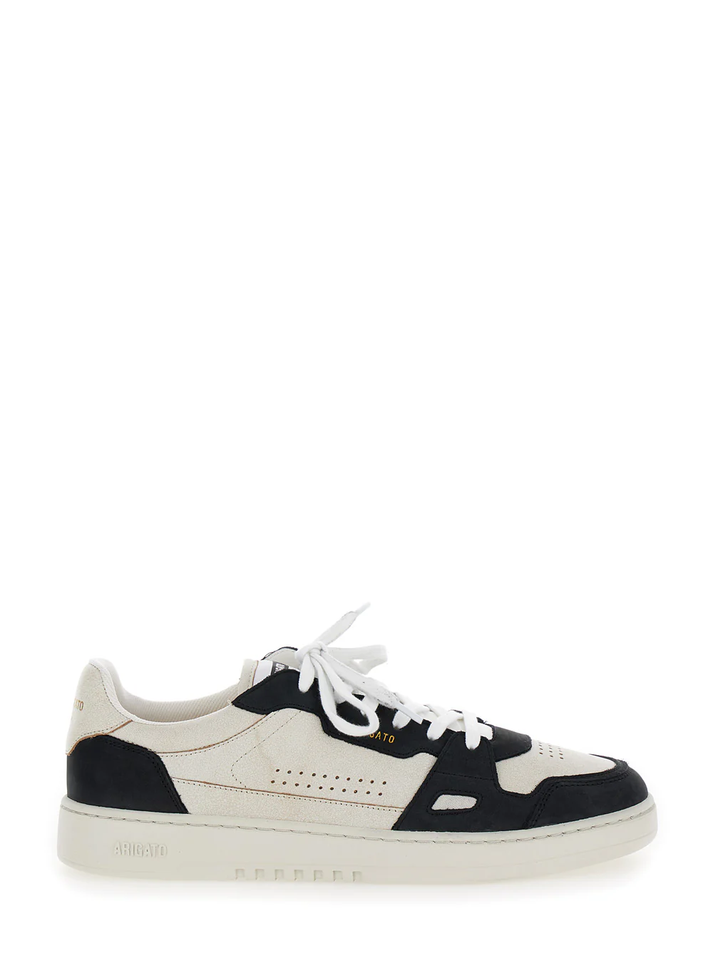 Axel Arigato Mens Black and Beige Leather Logo Dice Lo Bicolor Sneakers White/black Recycled Polyester