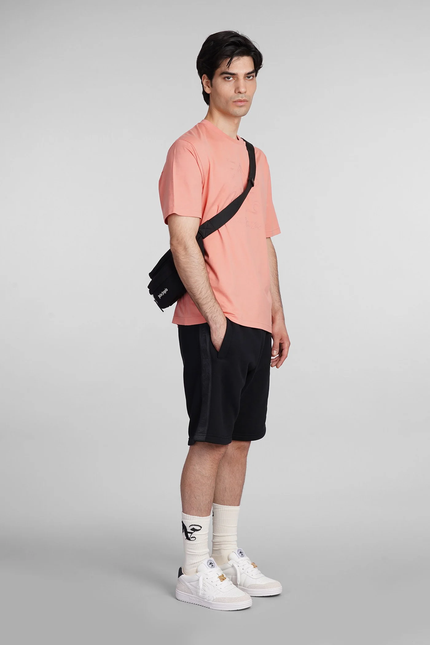 Palm Angels T-Shirt in rose-pink cotton Abbigliamento