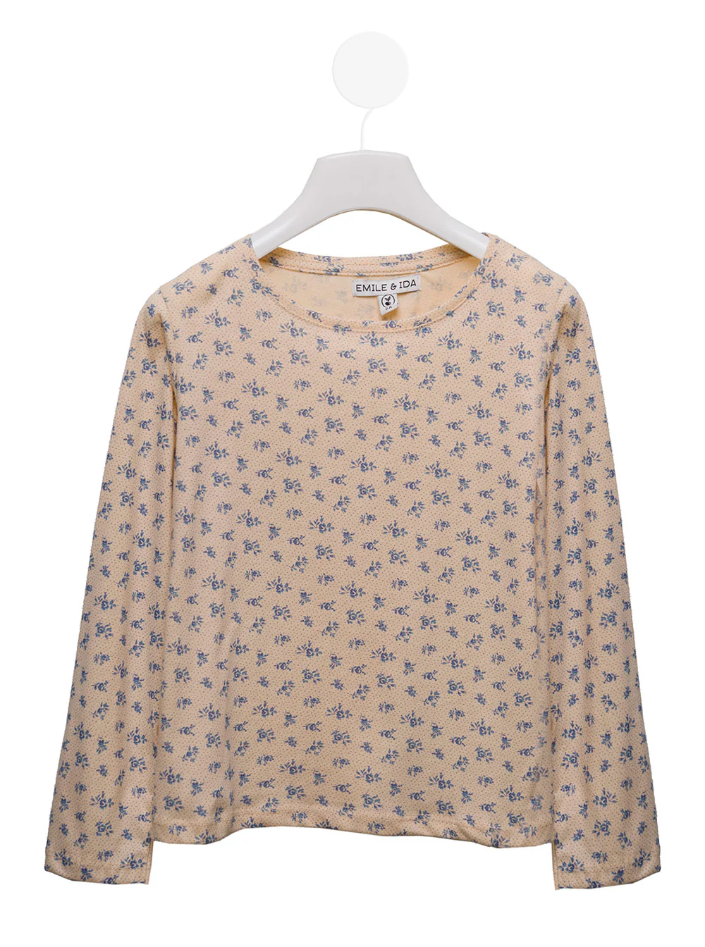 Emile Et Ida Kids Baby Girls Beige Floral Sweater Cotton Jersey