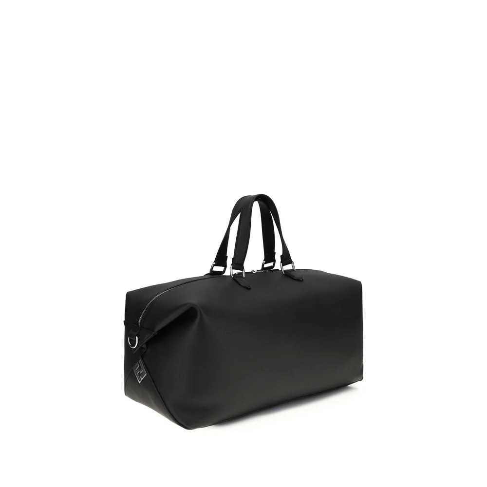 Fendi Black Calf Leather Bos Taurus Luggage And Travel Bag