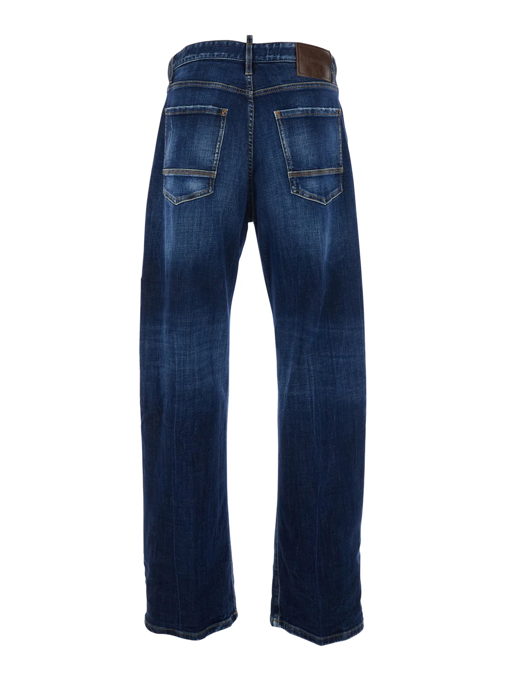 Dsquared2 Five-pocket design faded blue denim jeans for men Blu Cotton