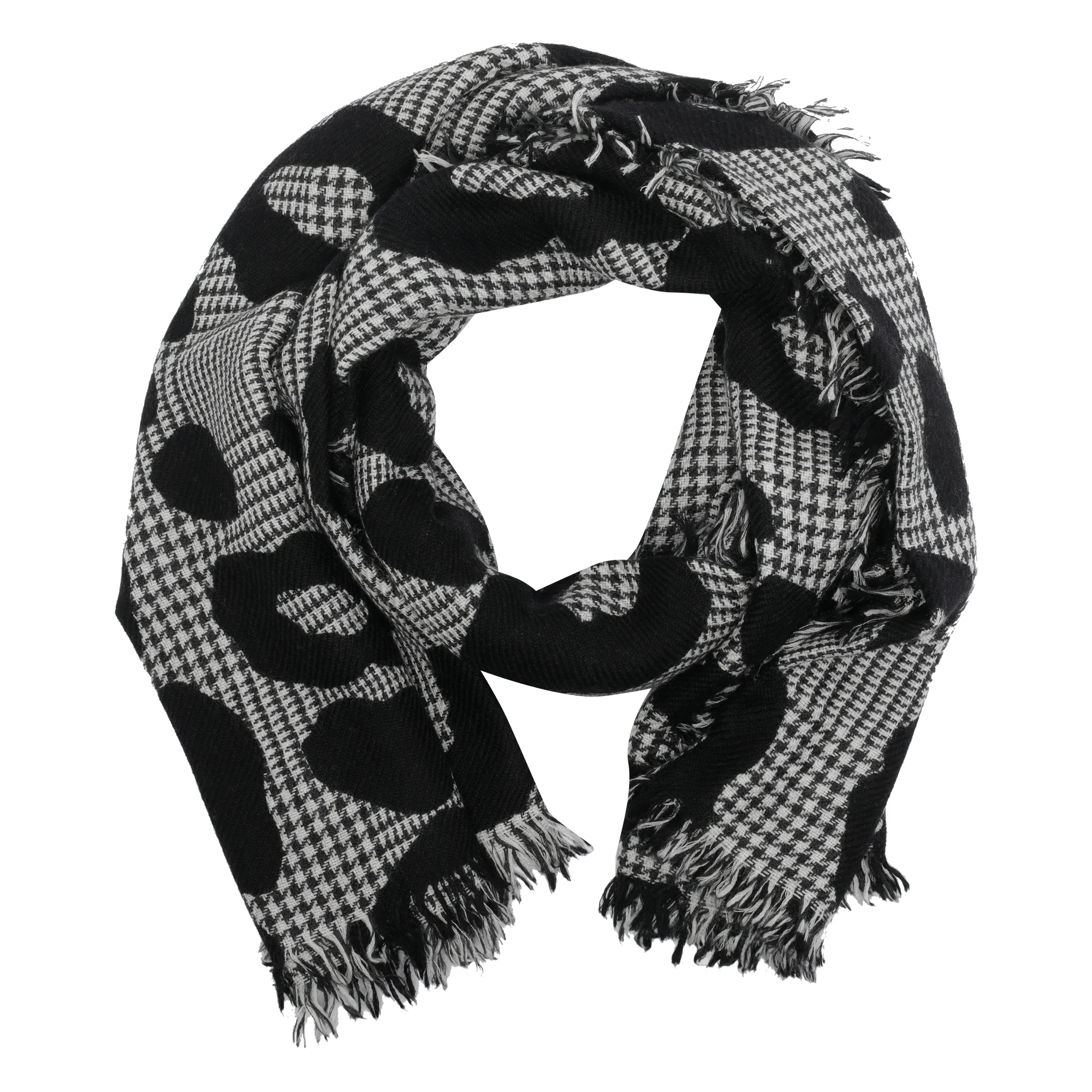 Faliero Sarti Scarfs Black Virgin Wool Cashmere Silk