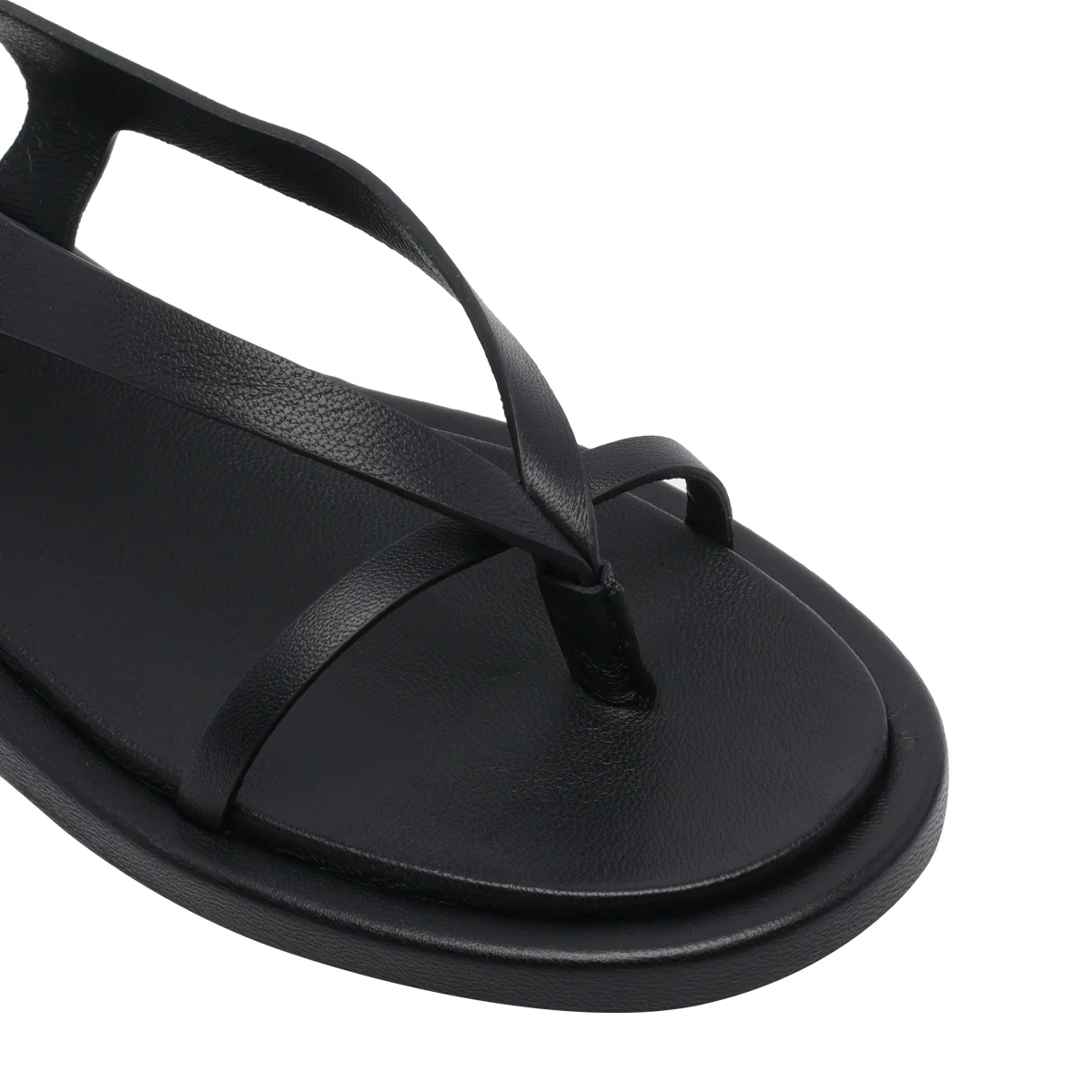 Poeve Sandals Black Calf Leather/rubber Sole