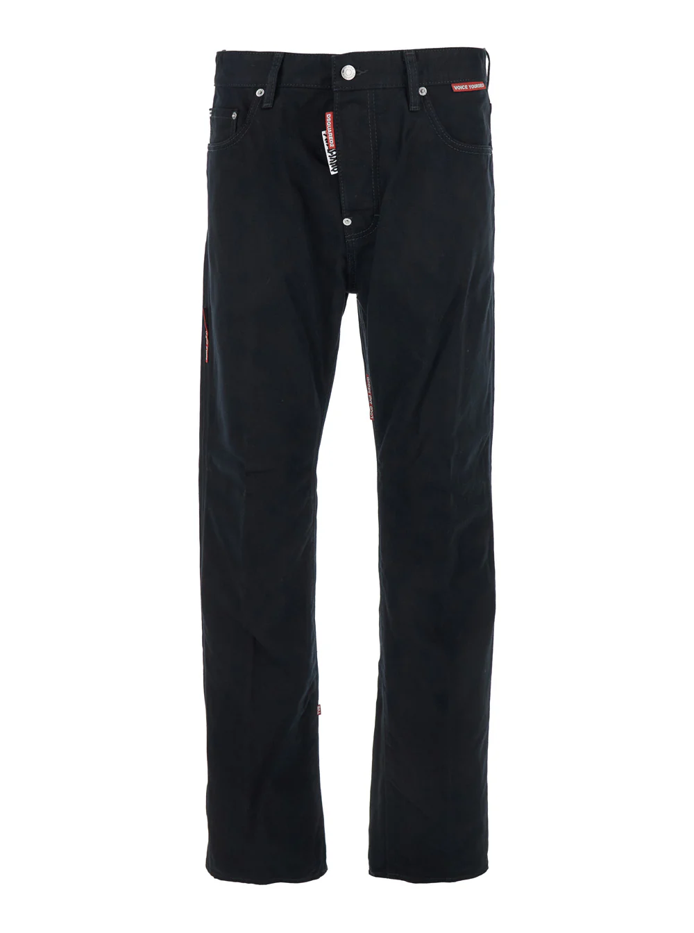 Dsquared2 D2 x Magliano Black Jeans with Belt Loops and Logo Patch on the Rear in Denim Man Cotton