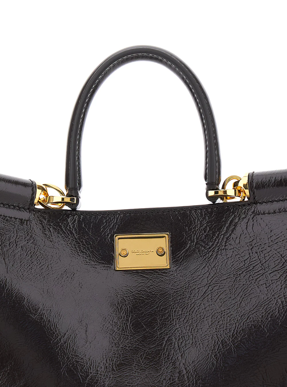 Dolce & Gabbana Vittoria Brown Handbag with Adjustable Shoulder Strap and Logo Plate on Front in Leather for Women Calf Hand Bags