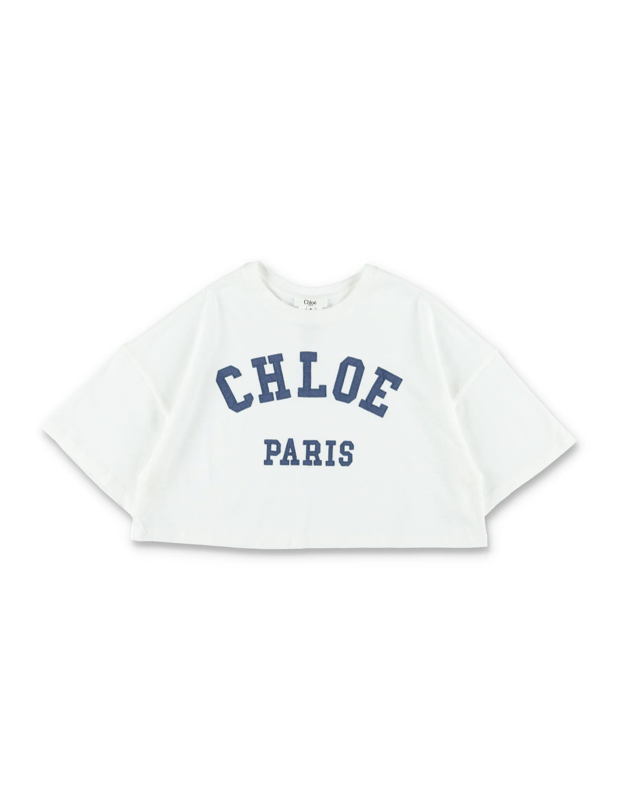 Chloé Oversize Logo T-Shirt For Girls White Cotton Tshirt