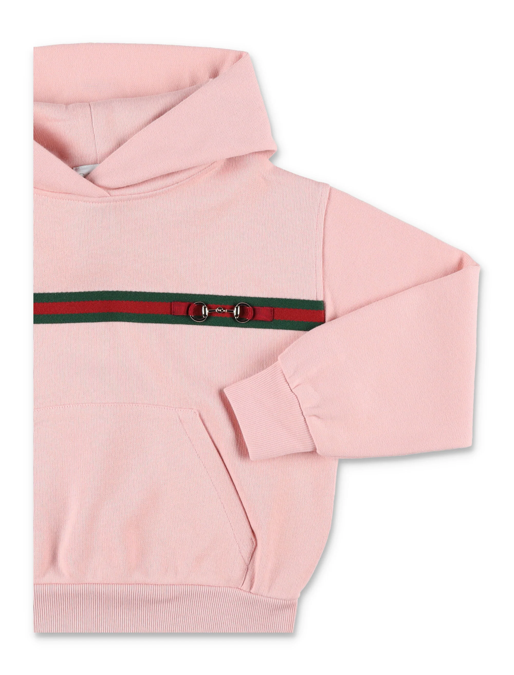Gucci kids cotton sweatshirt with Web detail Smooth Pink