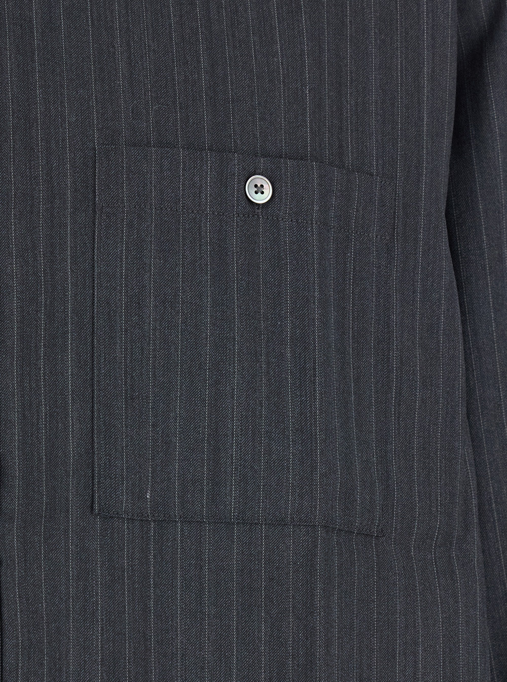 Tonywack Grey Pinstriped Shirt with Pointed Collar in Wool Blend Man Polyester And Blouses