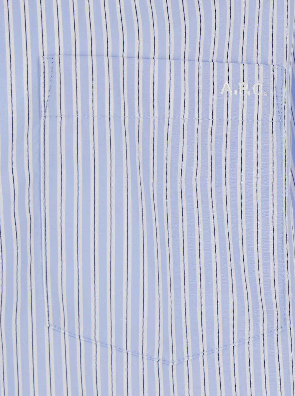A.P.C. Light Blue Long-Sleeved Shirt With Classic Collar And Striped Motif In Cotton For Men Blouses