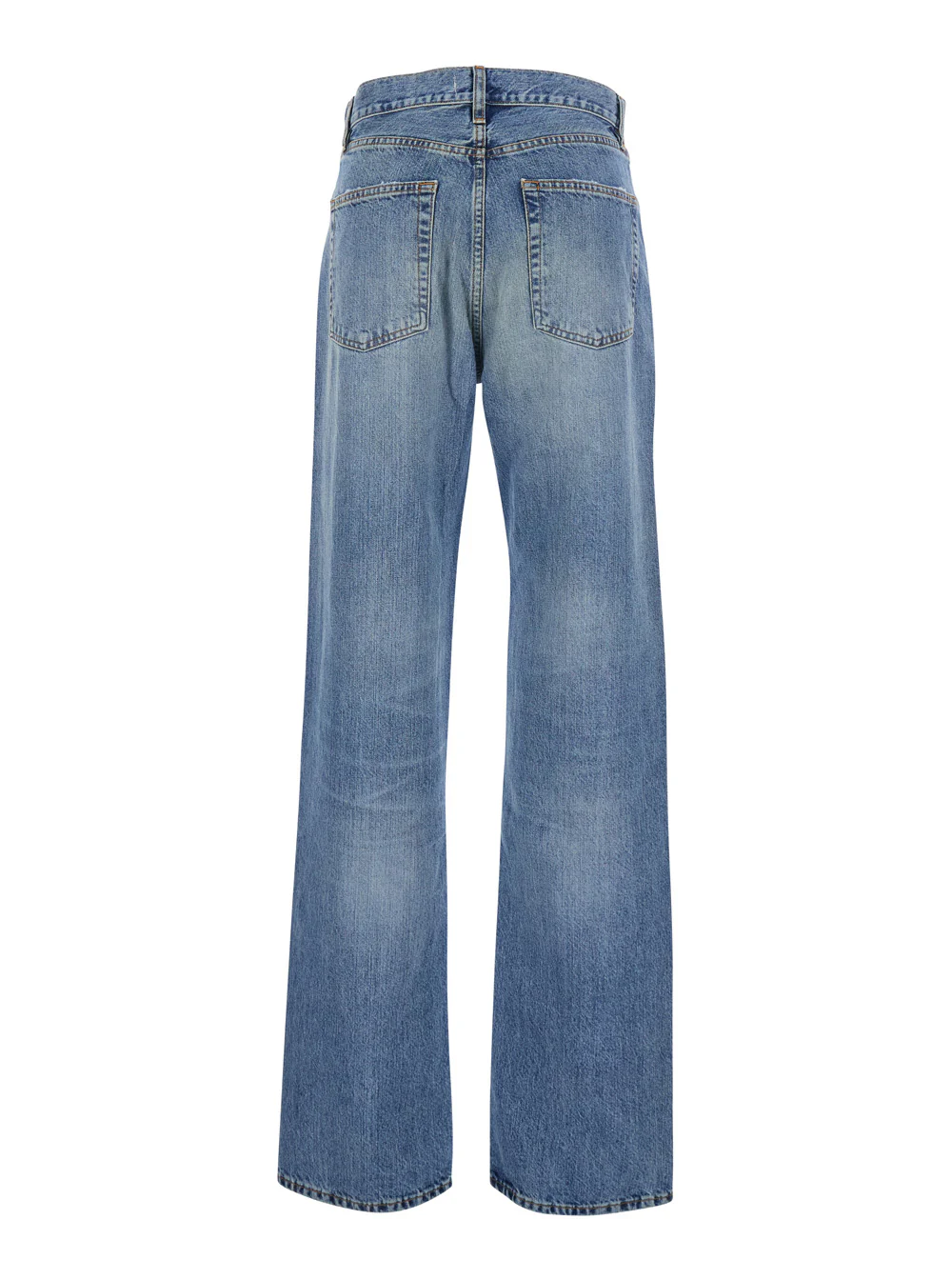 Frame Jeans The Stack with Five-Pocket Design and Distressed Effect in Blue Denim for Women Blu Cotton
