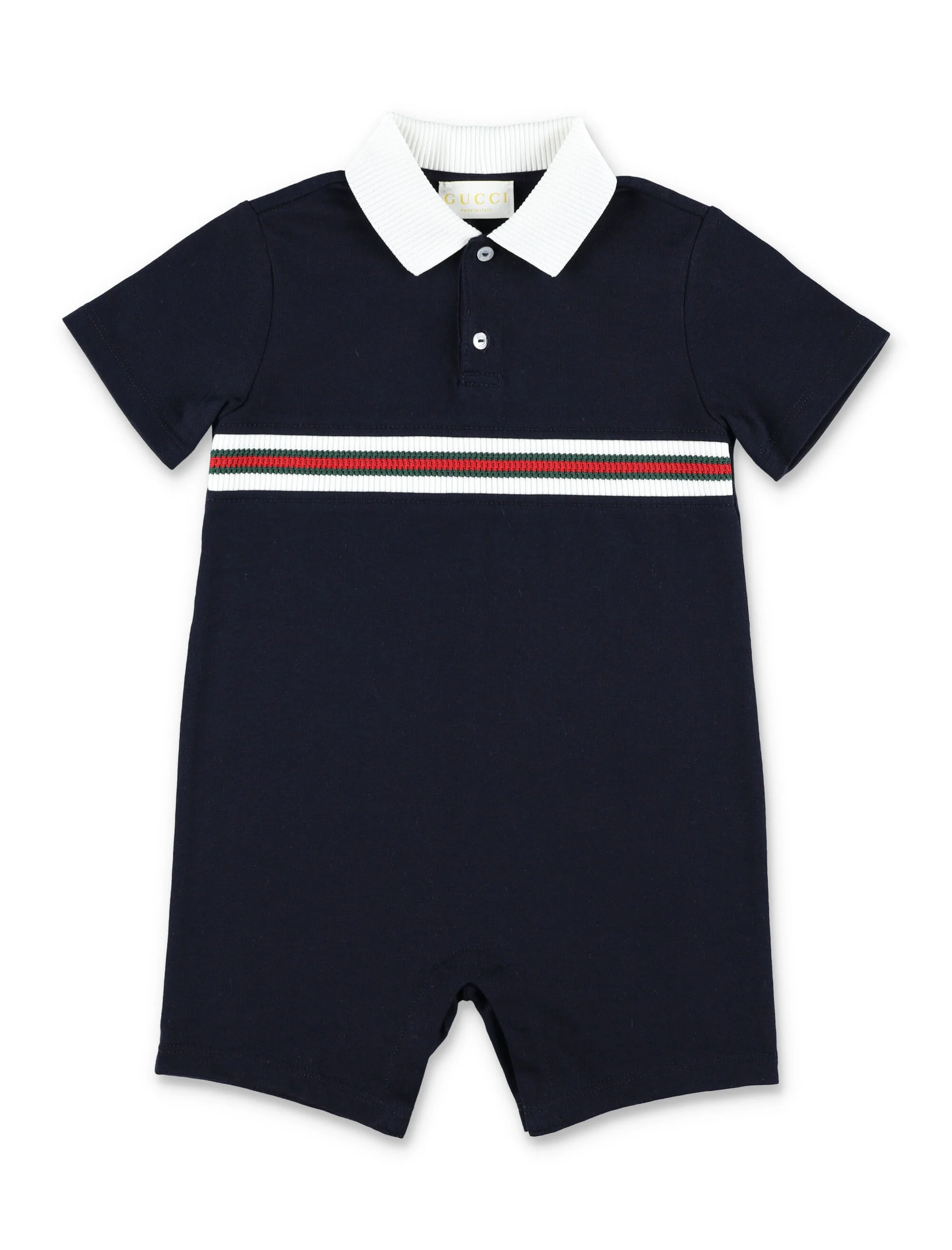 Gucci baby cotton Web romper Dark Night Sky Details Jumpsuit