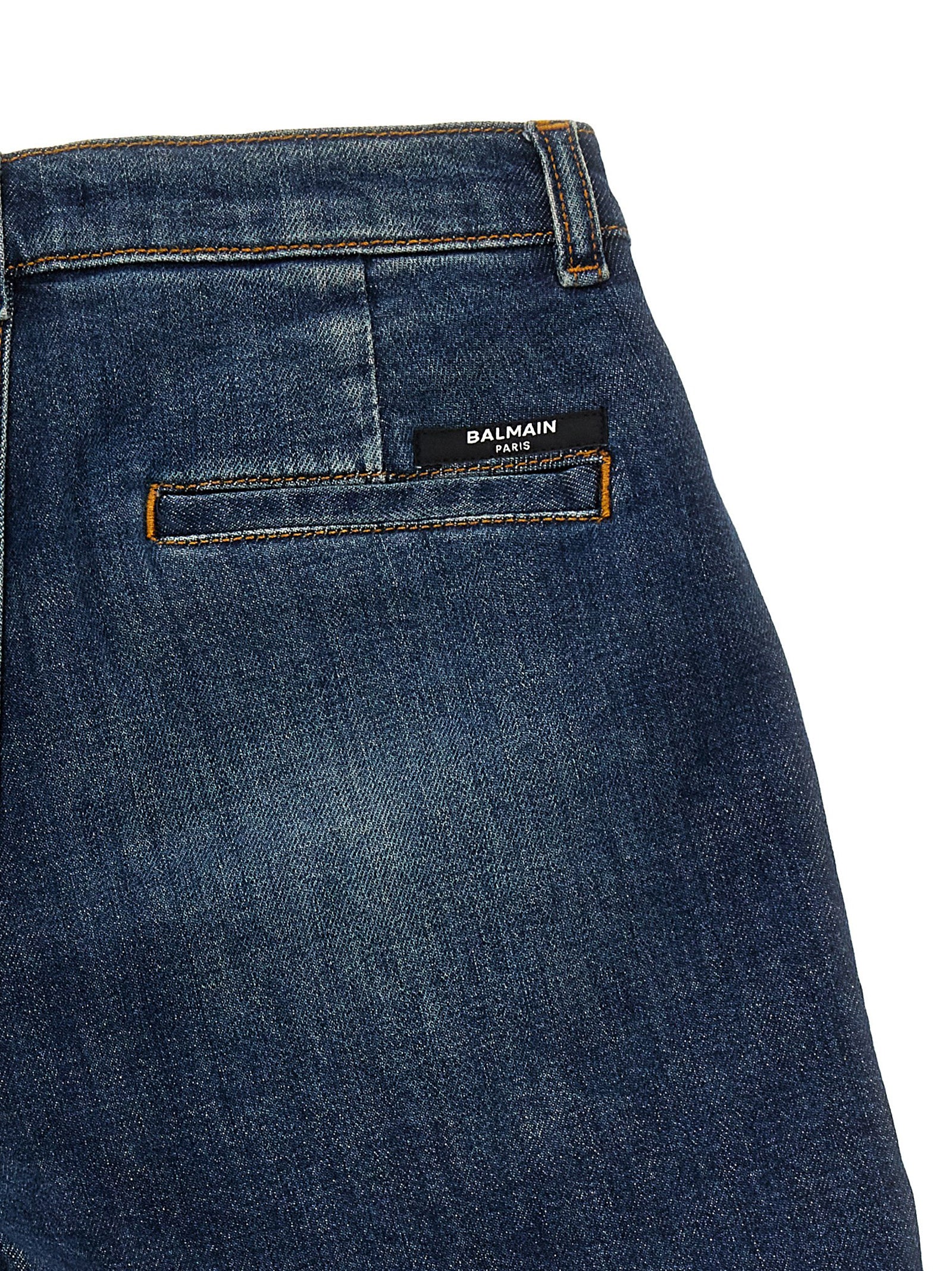 Balmain Kids Denim shorts Blue Cotton Bermuda