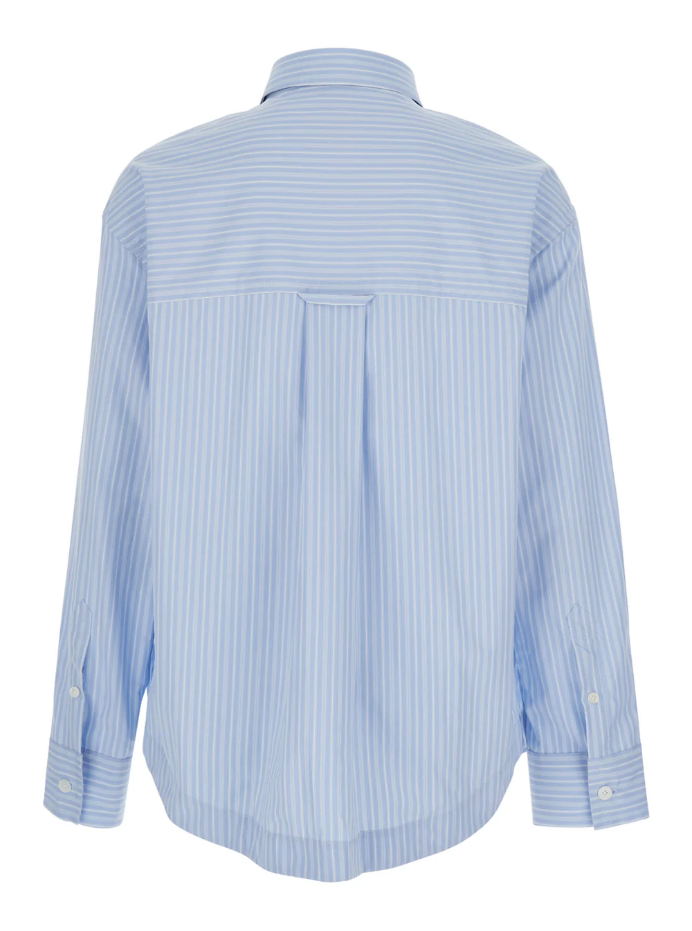AMI Paris Light Blue Shirt with Classic Collar and Stripe Motif in Cotton Men Blouses