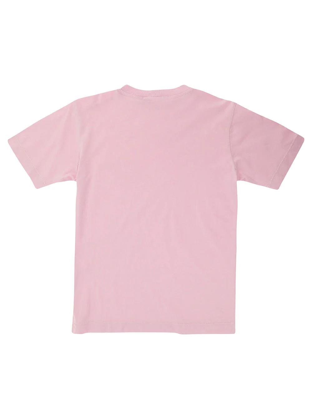 Stone Island Kids Pink Crewneck T-Shirt With Logo Patch Cotton Boy Tshirts And Polo Shirts