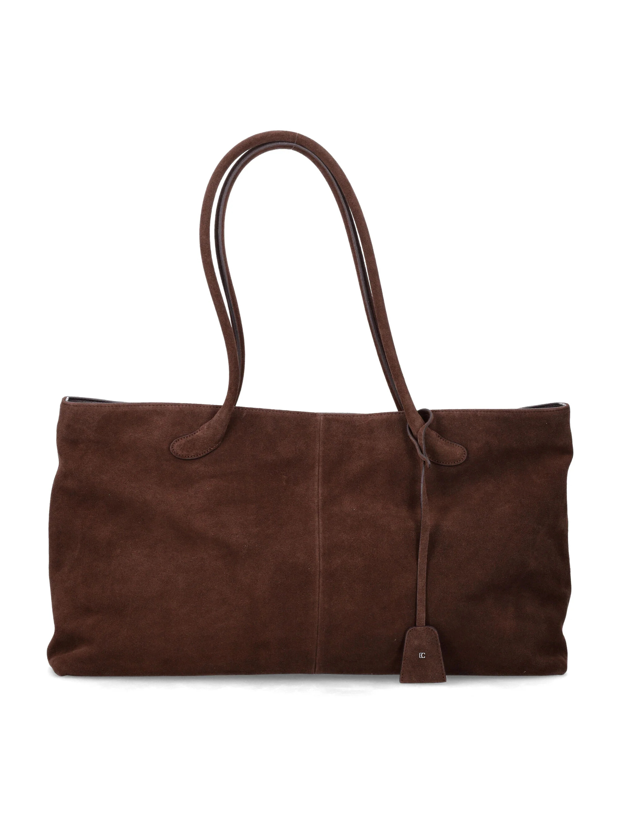 Low Classic Suede Haricot Bag Tote Brown Cow Leather Lining