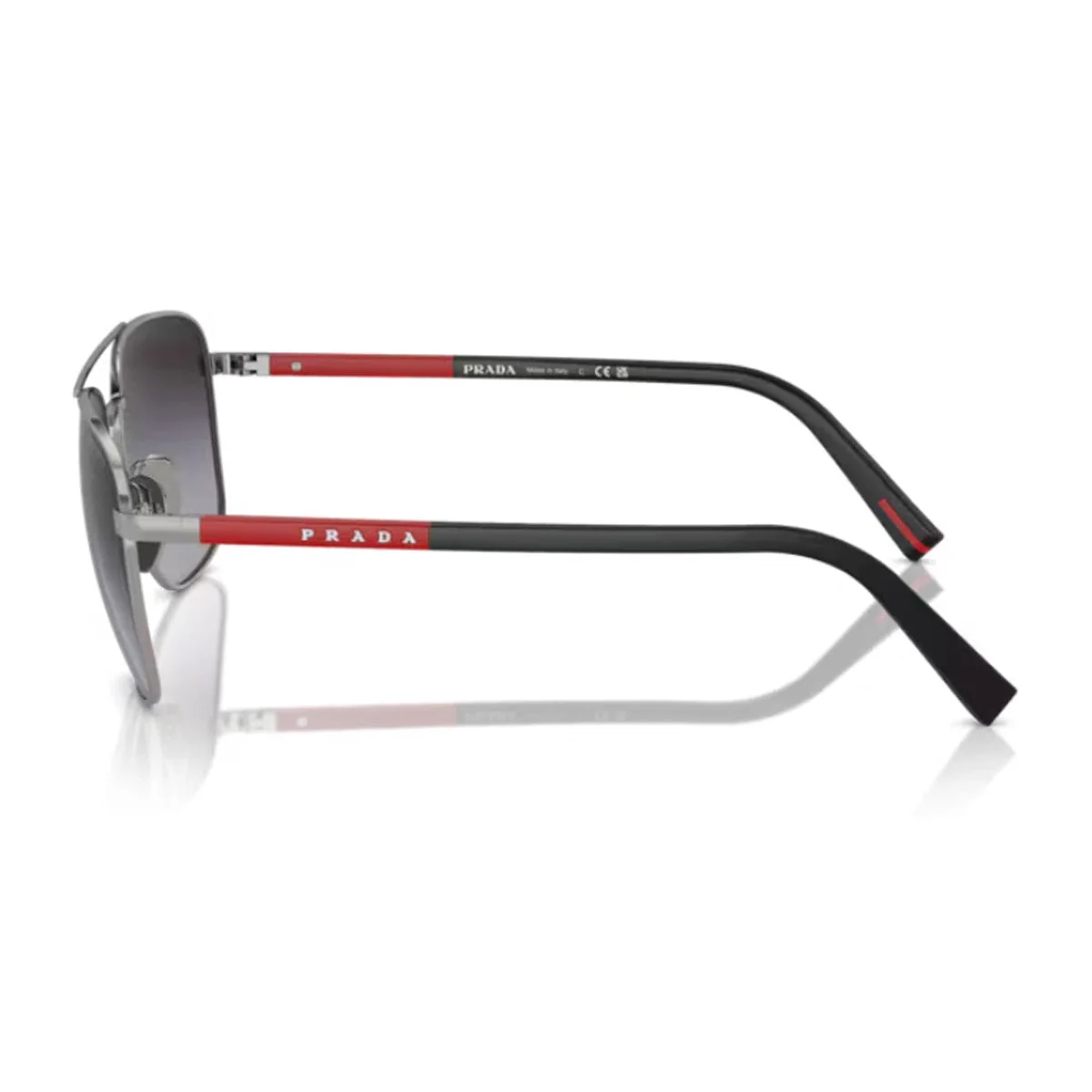 Prada Linea Rossa Ps 54zs Gunmetal Metallo/gommato Sunglasses