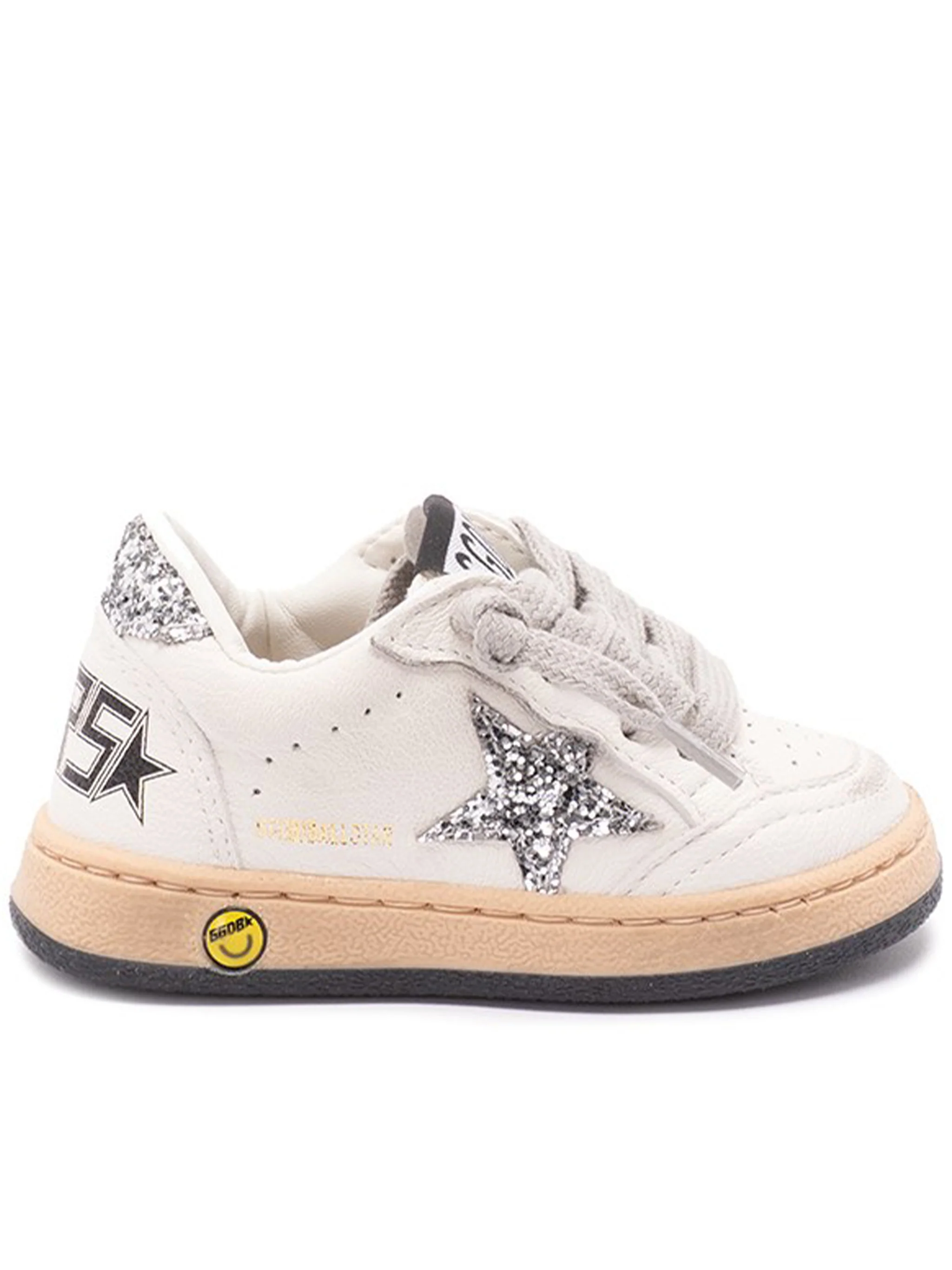Golden Goose Kids Ballstar Nappa Upper Glitter White Calzature