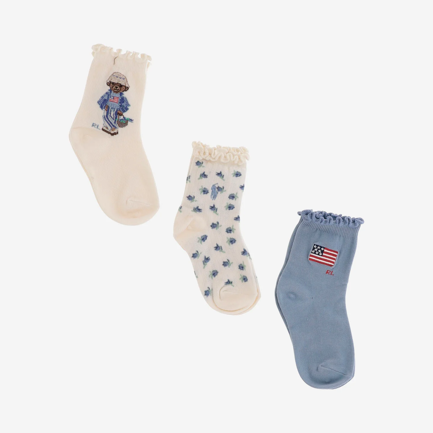Polo Ralph Lauren Underwear Red Ivory Socks: Cotton