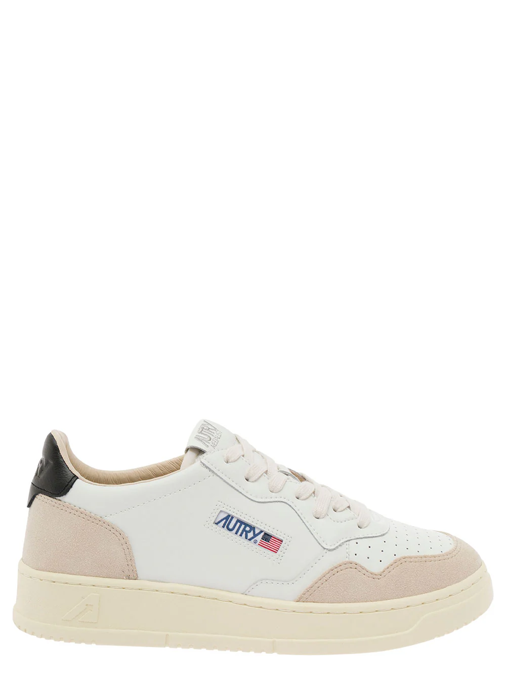 Autry Low Top Sneaker Medalist With Beige Suede Details White Leather Men