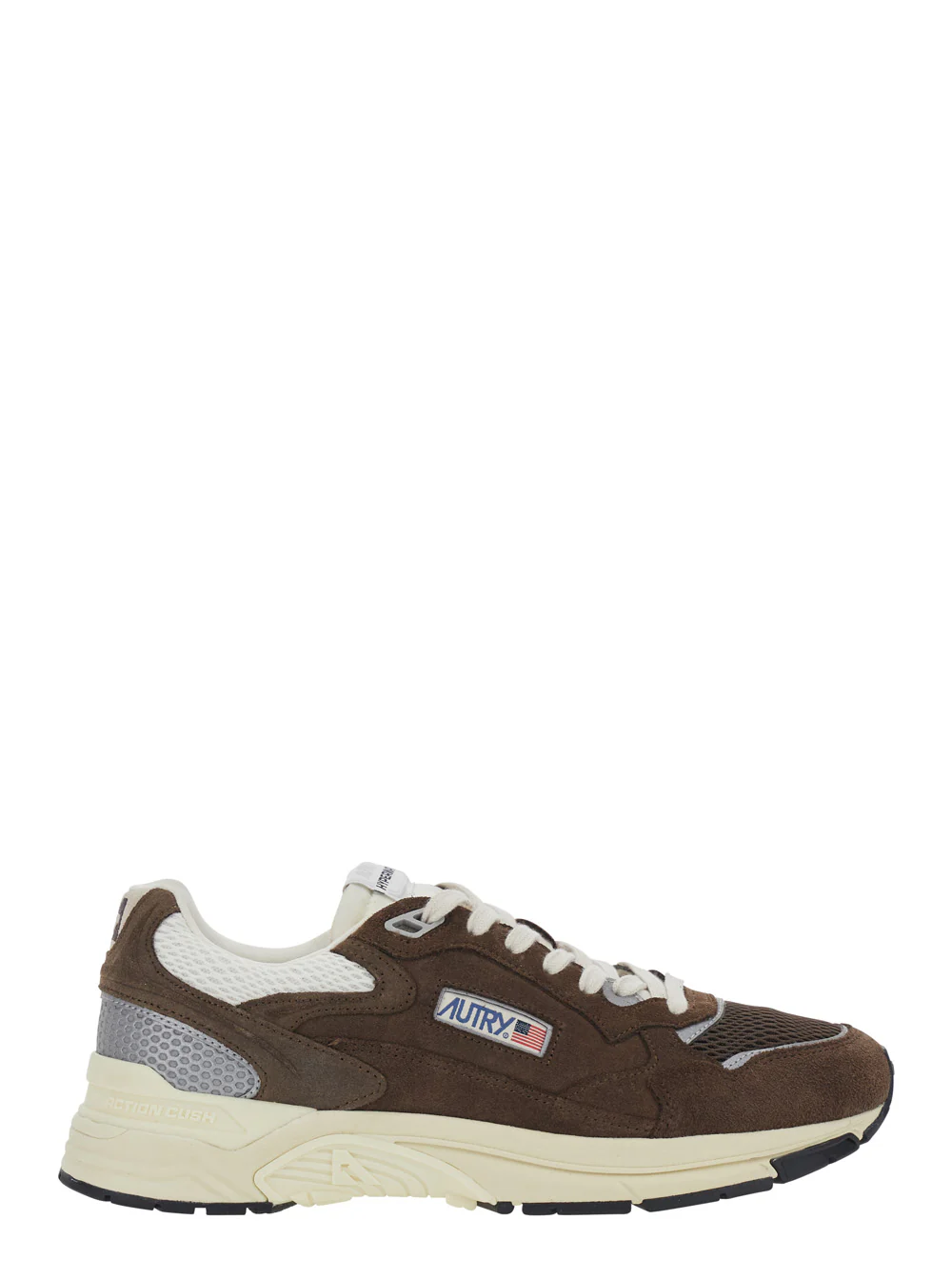 Autry Brown Sneakers With Leather Details And Rubber Sole