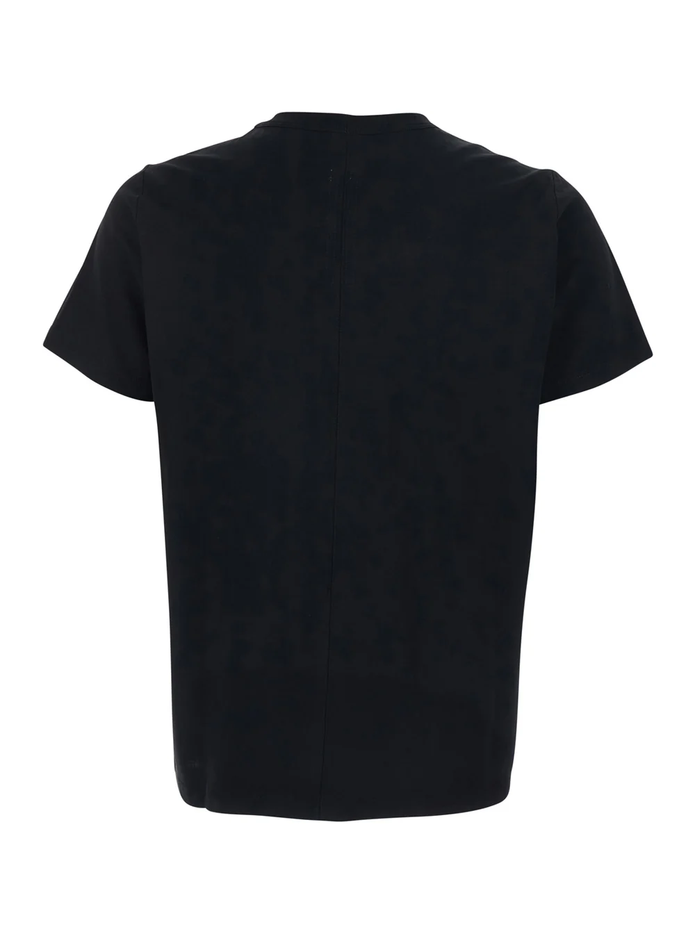 Rick Owens Mens Black Cotton Crew Neck T-Shirt with Tone-on-Tone Stitching Tshirts And Polo Shirts