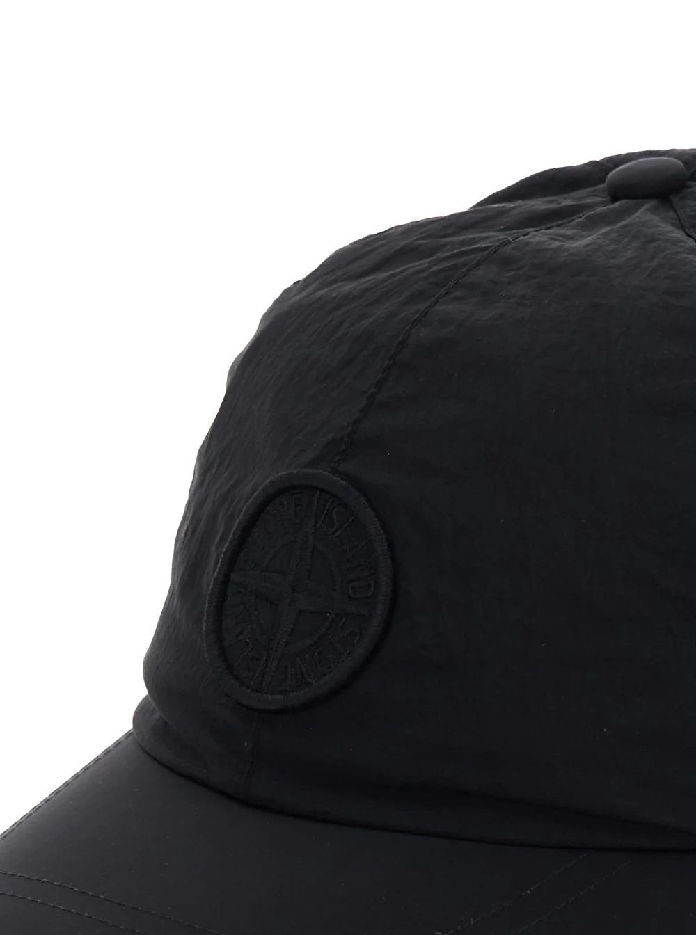 Stone Island Kids Black Baseball Cap with Tonal Logo Patch in Nylon Boy Polyamide Fibers Hats And Gloves