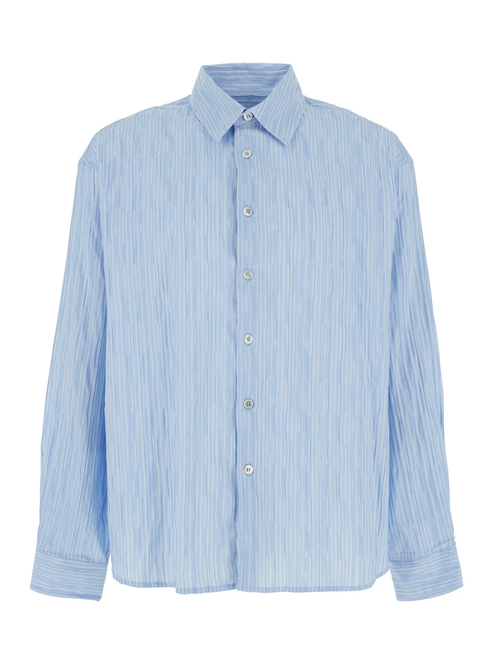 Coor Shirt Semi-Overfit Wrinkle Stripe Blue Striped With Classic Collar And Long Sleeves Cotton For Women Blu Nylon Polyurethane Blouses Coor Shirt Semi-Overfit Wrinkle Stripe Blue Striped With Classic Collar And Long Sleeves Cotton For Women Blu Nylon Polyurethane Blouses
