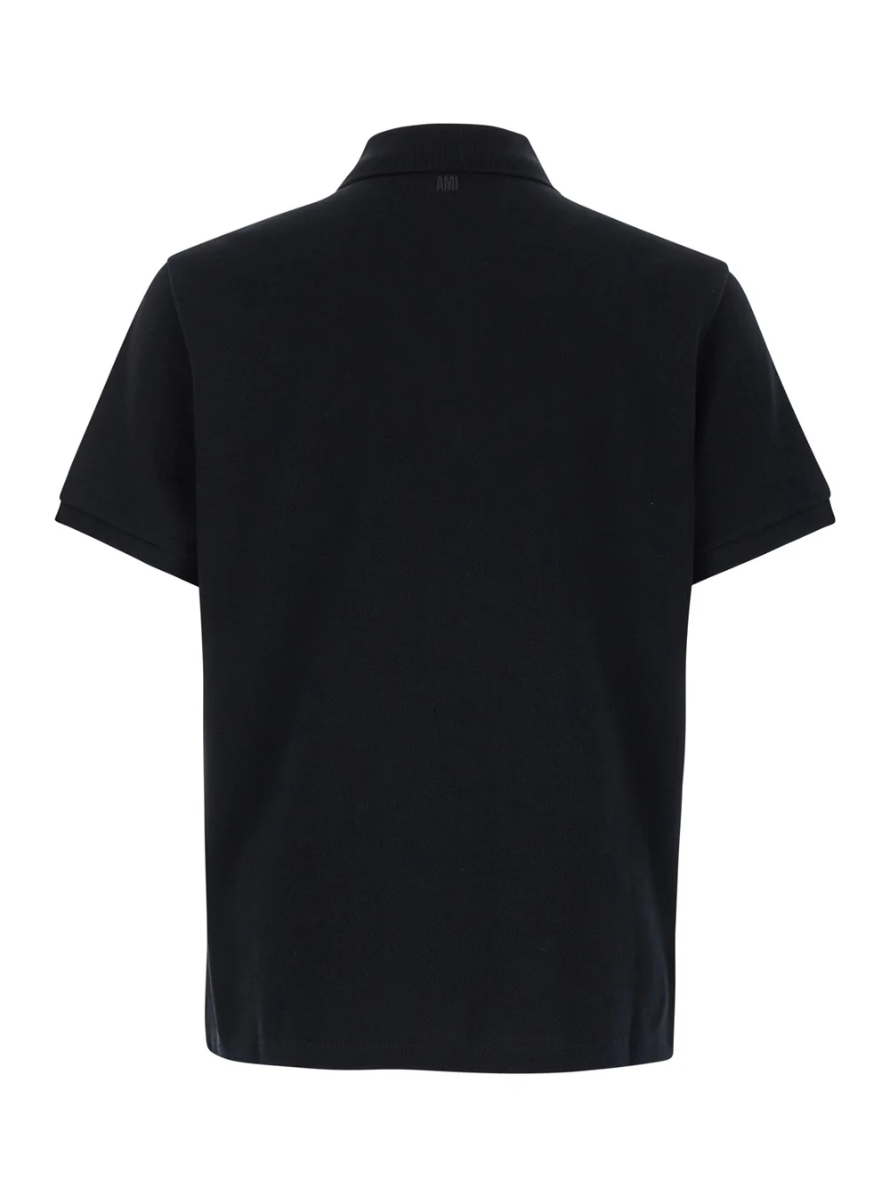 AMI Paris Polo Shirt With Embroidered Adc Logo On The Front Black Cotton For Men Biologic Tshirts And