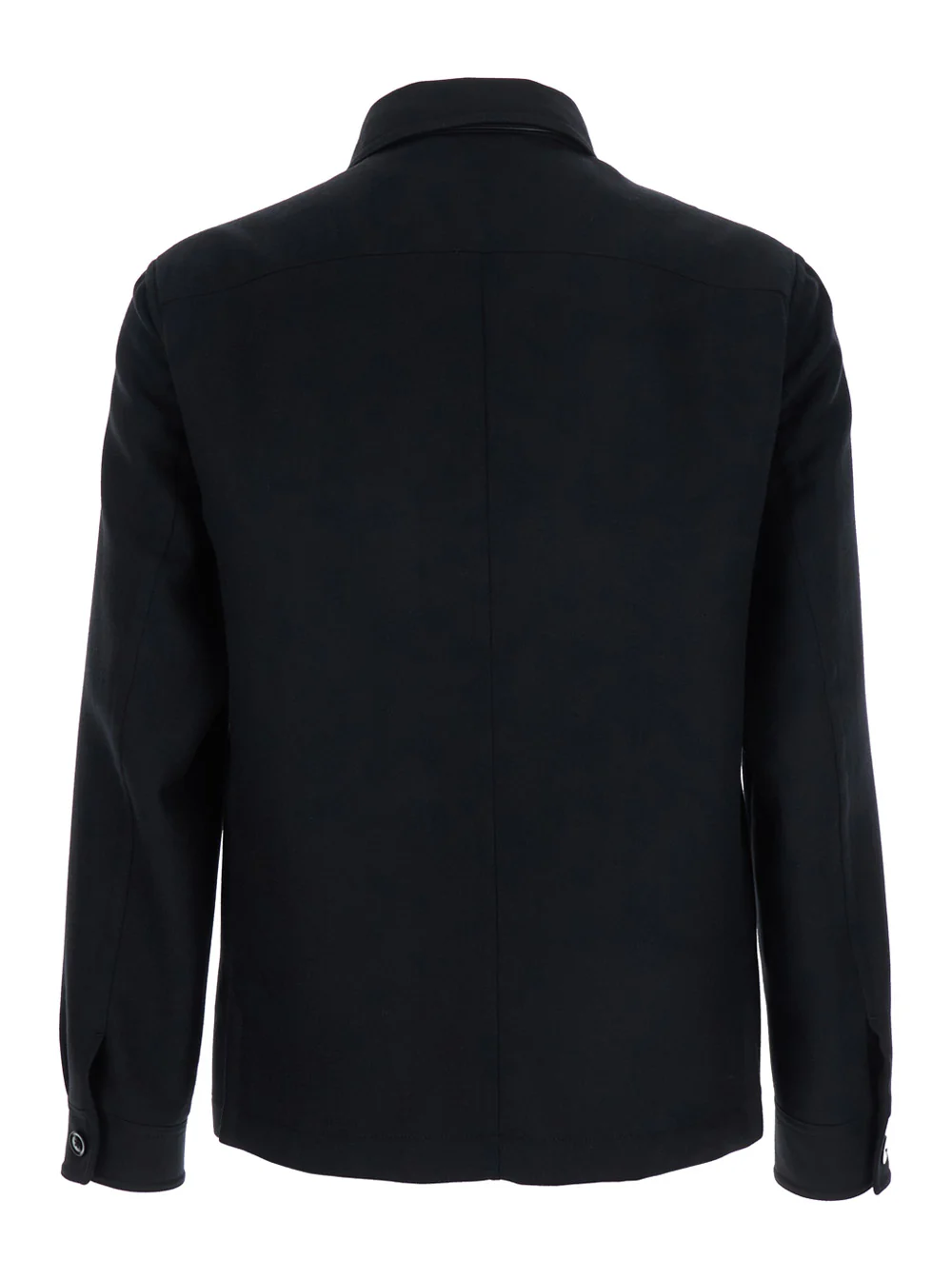 Tom Ford Black Jacket with Flap Pockets on the Chest in Wool Man Silk Outerwear